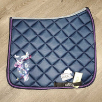 Satin Quilt Dressage Saddle Pad, 2x piping, butterfly pattern *new
