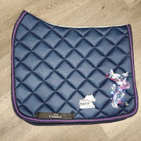 Satin Quilt Dressage Saddle Pad, 2x piping, butterfly pattern *new
