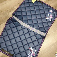 Satin Quilt Dressage Saddle Pad, 2x piping, butterfly pattern *new
