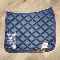 Satin Quilt Dressage Saddle Pad, 2x piping, butterfly pattern *new
