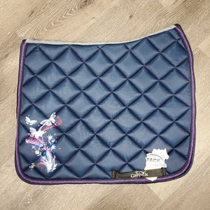 Satin Quilt Dressage Saddle Pad, 2x piping, butterfly pattern *new