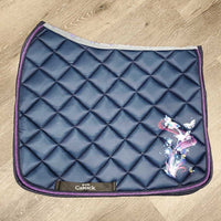 Satin Quilt Dressage Saddle Pad, 2x piping, butterfly pattern *new
