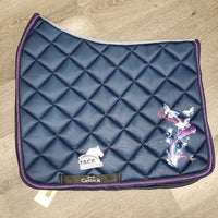 Satin Quilt Dressage Saddle Pad, 2x piping, butterfly pattern *new
