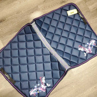 Satin Quilt Dressage Saddle Pad, 2x piping, butterfly pattern *new
