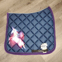 Satin Quilt Dressage Saddle Pad, 2x piping, unicorn pattern *new
