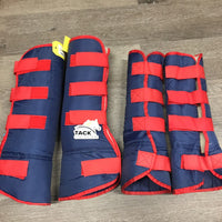 Front & Hind Nylon & Fleece Lined Shipping Boots *vgc/gc, clean, repair/hole
