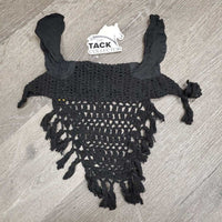 Long Crochet Ear Bonnet Fly Veil, tassels, string *vgc, clean, older, v.crinkled ears