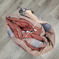 Med Winter Blanket, 1 leg *gc, wpf, clean, older, faded, tears, pills, snags, stains, mnr hair
