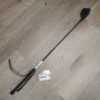 Riding Crop - Whip, handle *split handle, twisted & creased flapper, older, rubs
