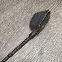 Riding Crop - Whip, handle *split handle, twisted & creased flapper, older, rubs
