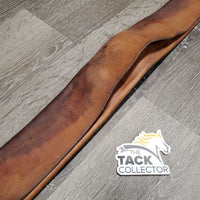 Vintage Tri Fold Girth, x1 long els *gc, older, clean, v.stained, creases, buckles: rust & chipped