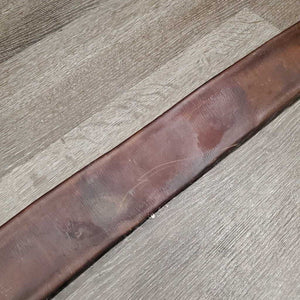 Vintage Tri Fold Girth, x1 long els *gc, older, clean, v.stained, creases, buckles: rust & chipped
