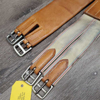 Vintage Tri Fold Soft Leather Girth, x1 long els *xc, clean, stains, older
