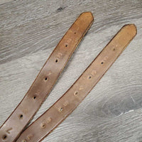 2 Wide Flat Soft Stirrup Leathers *vgc, older, mnr stains, dents & rubs
