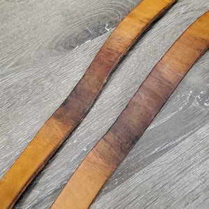 2 Wide Flat Soft Stirrup Leathers *vgc, older, mnr stains, dents & rubs