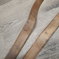 2 Wide Flat Soft Stirrup Leathers *vgc, older, mnr stains, dents & rubs
