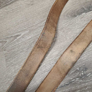 2 Wide Flat Soft Stirrup Leathers *vgc, older, mnr stains, dents & rubs