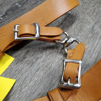 Adjustable Flat Soft Thick Double Stitched Leather Carriage Driving Lines - Reins, buckle & loop ends, connector strap *new, older

