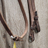 Narrow FS Bridle, Drop Noseband, Plain Reins *vgc, clean, older, mnr rubs & stains, xholes