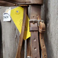 Narrow FS Bridle, Drop Noseband, Plain Reins *vgc, clean, older, mnr rubs & stains, xholes
