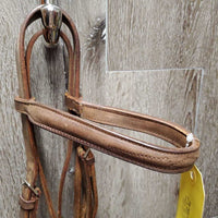 Narrow FS Bridle, Drop Noseband, Plain Reins *vgc, clean, older, mnr rubs & stains, xholes
