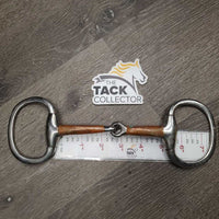 Med Hvy Eggbutt Snaffle Bit *gc/fair, clean, stains, v.chewed & rough edges, older
