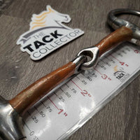 Med Hvy Eggbutt Snaffle Bit *gc/fair, clean, stains, v.chewed & rough edges, older
