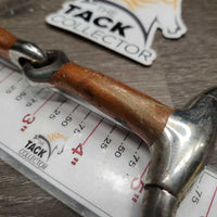 Med Hvy Eggbutt Snaffle Bit *gc/fair, clean, stains, v.chewed & rough edges, older
