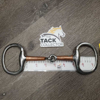 Med Hvy Eggbutt Snaffle Bit *gc/fair, clean, stains, v.chewed & rough edges, older
