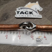 Med Hvy Eggbutt Snaffle Bit *gc/fair, clean, stains, v.chewed & rough edges, older
