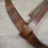 Flat Running Martingale *gc, older, creases, clean, no stopper, xholes, rubs, rust