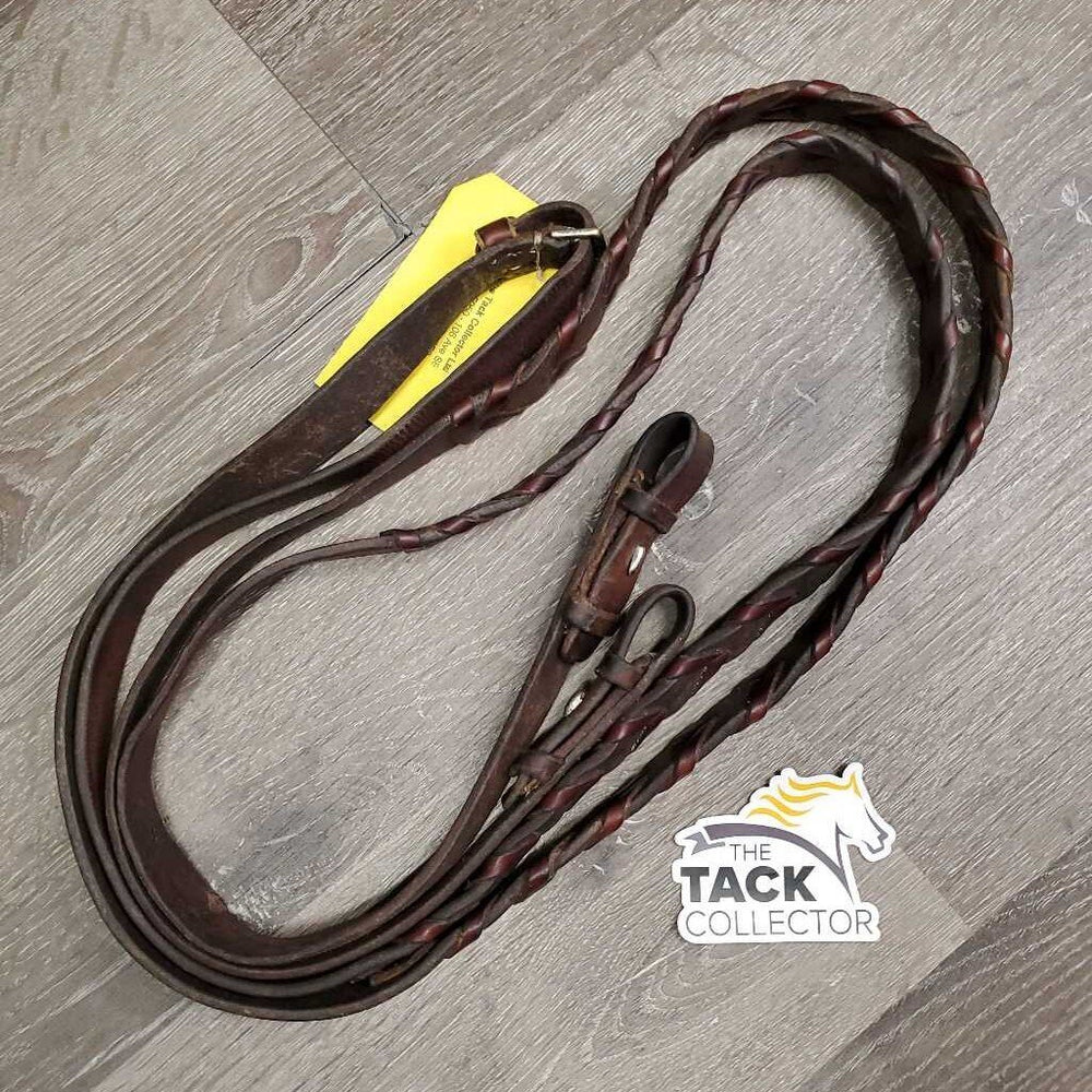 Wide Soft Braided Reins *gc/fair, older, twists, clean, chewed