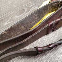 Wide Soft Braided Reins *gc/fair, older, twists, clean, chewed
