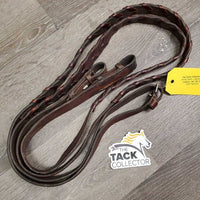 Wide Soft Braided Reins *gc/fair, older, twists, clean, chewed
