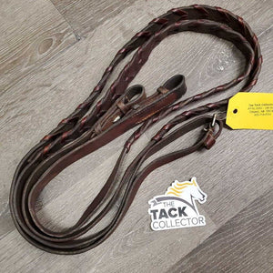 Wide Soft Braided Reins *gc/fair, older, twists, clean, chewed