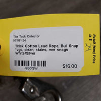 Thick Cotton Lead Rope, Bull Snap *vgc, clean, stains, mnr snags

