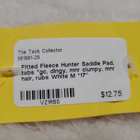 Fitted Fleece Hunter Saddle Pad, tabs *gc, dingy, mnr clumpy, mnr hair, rubs
