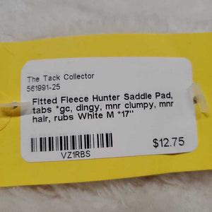 Fitted Fleece Hunter Saddle Pad, tabs *gc, dingy, mnr clumpy, mnr hair, rubs