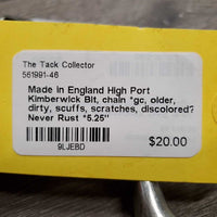 High Port Kimberwick Bit, chain *gc, older, dirty, scuffs, scratches, discolored?
