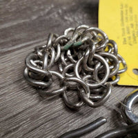 Thick Hvy High Port Mullen Mouth Kimberwick Bit, chain *gc, older, mnr dirt, scuffs