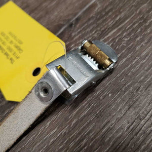"Verma" Thick Leather Strap, Hvy Roller Buckle (bike pedal toe strap?) *like new/xc, mnr scrapes