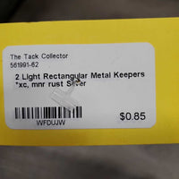 2 Light Rectangular Metal Keepers *xc, mnr rust
