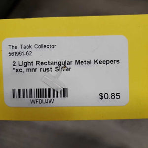 2 Light Rectangular Metal Keepers *xc, mnr rust