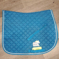 Quilt Jumper Saddle Pad, piping, tabs *gc, hair, dirt, stains, faded
