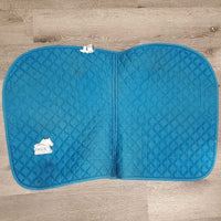 Quilt Jumper Saddle Pad, piping, tabs *gc, hair, dirt, stains, faded
