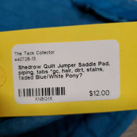 Quilt Jumper Saddle Pad, piping, tabs *gc, hair, dirt, stains, faded
