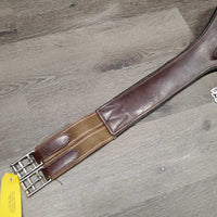 Large Leather Belly Girth, 2x els, strap *fair/gc, missing D Ring, v.dirty, v.scratches, rubs, frayed els edges