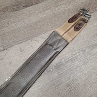 Large Leather Belly Girth, 2x els, strap *fair/gc, missing D Ring, v.dirty, v.scratches, rubs, frayed els edges
