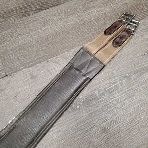 Large Leather Belly Girth, 2x els, strap *fair/gc, missing D Ring, v.dirty, v.scratches, rubs, frayed els edges