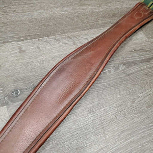 Leather Girth, 1x Els *fair, dry, inside cracks, torn edge, UNSTITCHED, older, clean, stiff, TORN els